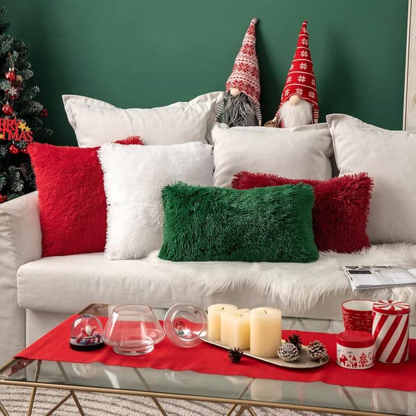 2-pak pudebetræk fluffy, 40x40cm, hvid