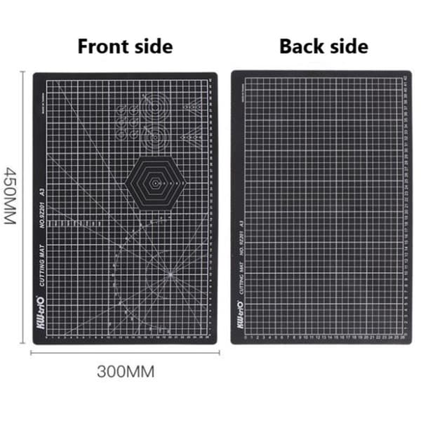 A3 PVC Cutting Mat Double-Sided Self-Healing Cutting Mat Patchwork Cutting Mat DIY Tool Office Supplies, Black