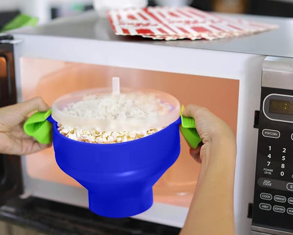 Popcornskål Silikone Sammenfoldelig