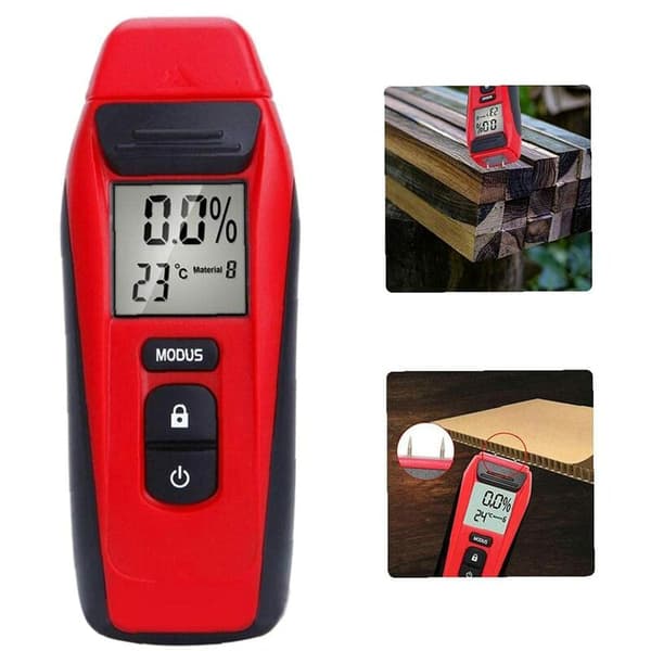 Wood Moisture Meter, 9V DC Portable Mini Digital Tester DC Detector with Large Measuring Range (without battery)