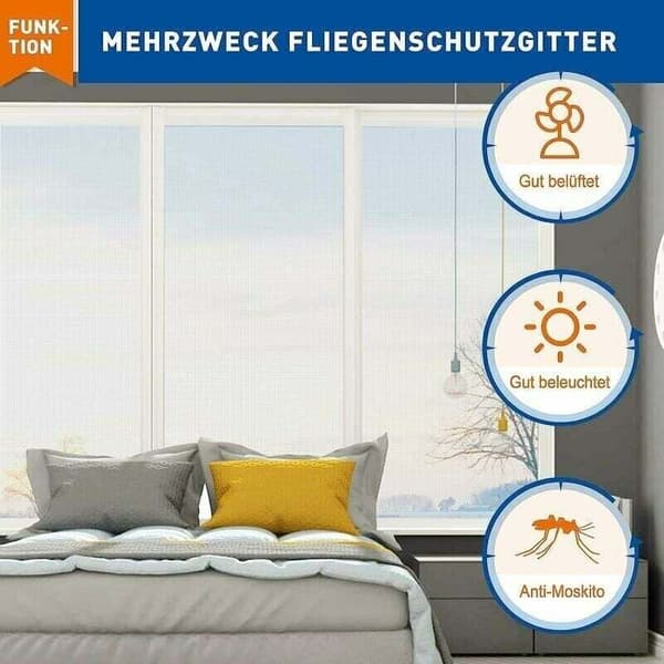 Fiberglass Mosquito Net for Windows, Tear-Resistant and Insect-Proof, Cuttable, White (1.2x3m)