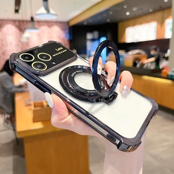 For iPhone 14 MagSafe Holder Støtsikkert TPU-deksel med linsebeskyttelse