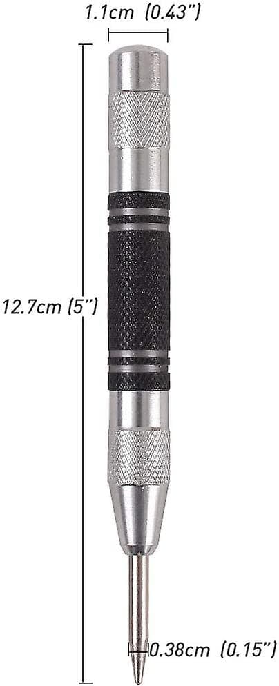 2-pack 5 \" Automatic Center Punch Spring Loaded, Adjustable Tension, with 2 Replacement Tips