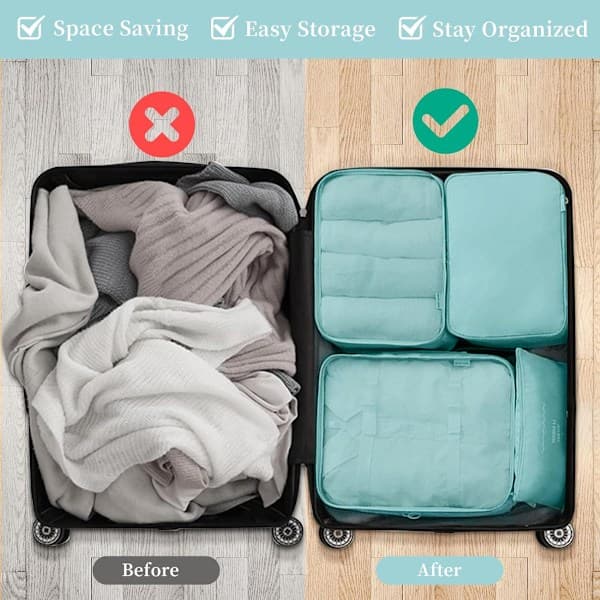 Bagage Organizer Sæt, Pakkekuber til Tøj, til Kufferter