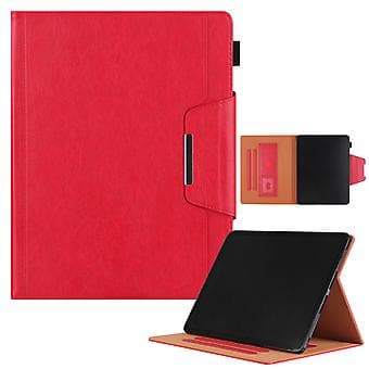 Leather Case for iPad Pro 13 2024 (Red) with Smart Function