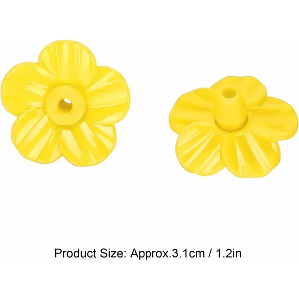 30 stk. kolibrifoder udskiftningsblomster, kolibrifoder plastdele, kolibrifoder reservedele i lyse farver (gul)