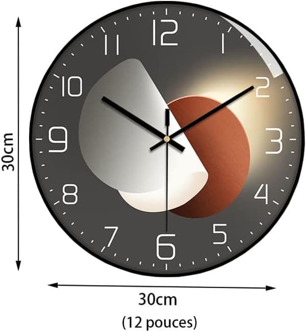 Modern tyst väggklocka, 30 cm digital väggklocka Kvarts