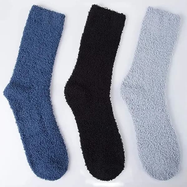 6 par fluffy herrestrømper vintertøfler fleece strømper mænd