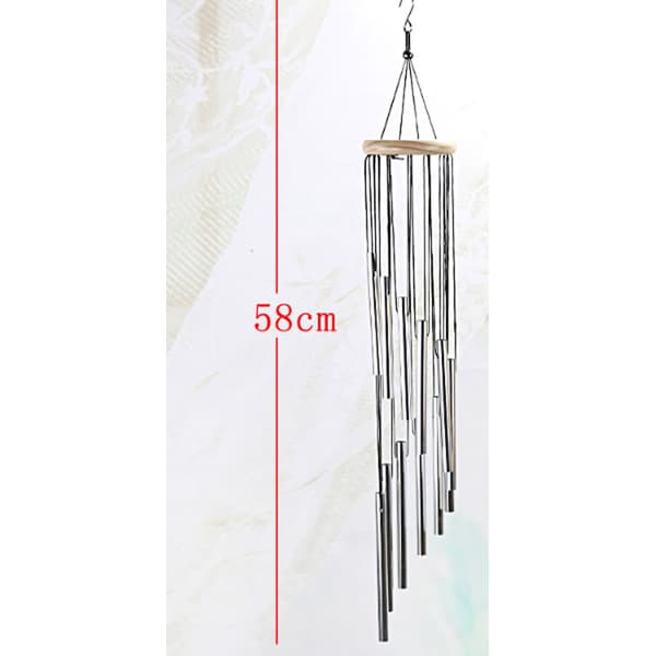 (Silver) Vindspel, 12 aluminiumrör vindspel