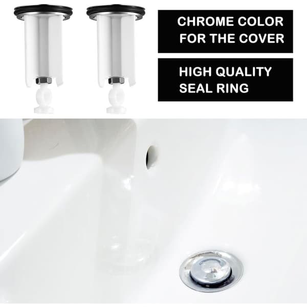 Universal Sink Plug 2 pcs Adjustable Chrome Brass Compatible with Kitchen and Bathroom Sinks High Resistance Optimal Sealing