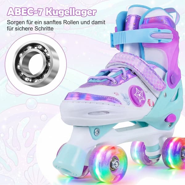 Adjustable Kids Skates with Light-Up Wheels, EU 37-41