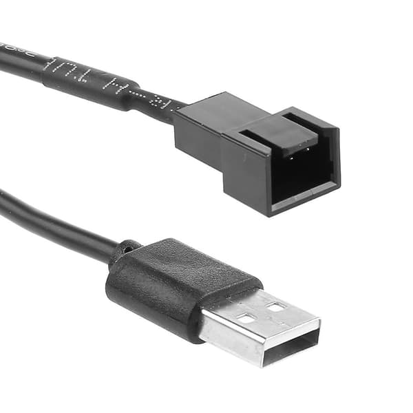 32 cm USB til 3-Pin Han til Kabinetblæser Adapterkabel (USB-3Pin Kabel) [db]