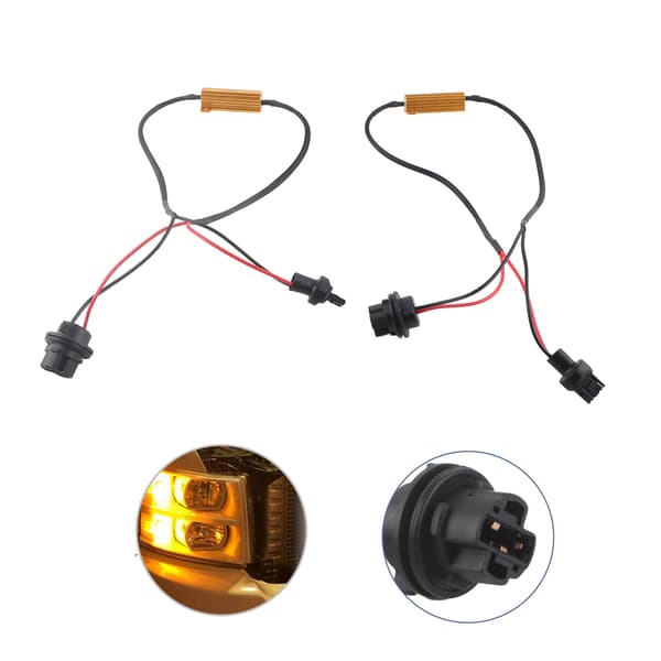 7440 T20 50W8RJ Hyper Flash Fix Feilfri Kabeladaptere for LED Blinklys