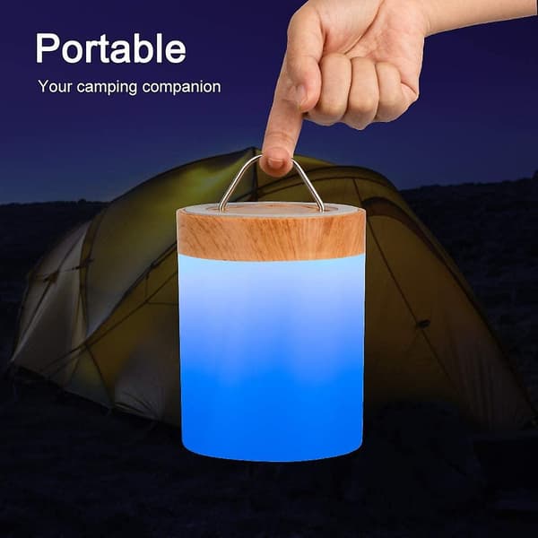 Natlampe med LED-lys, touch-kontrol og USB