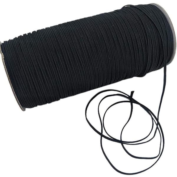 Elastisk snor 1/8 tomme kraftig stræksnor elastikbånd / elastisk reb 200 meter elastisk spole til DIY, perler (sort)
