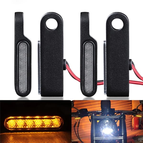 Mini LED-blinklys til motorcykel, scooter, caféracer (sort)