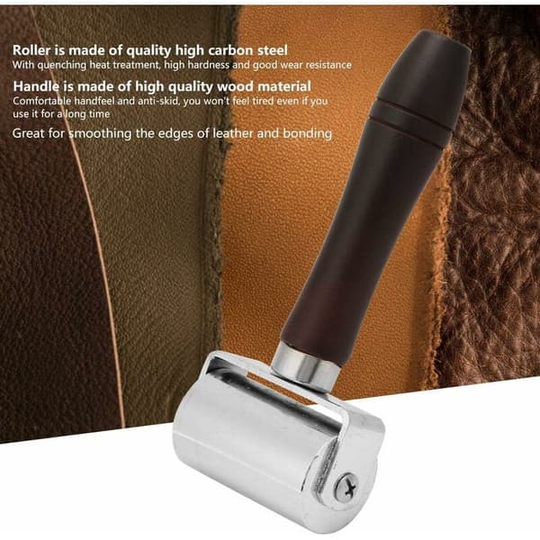 AIDUCHO Leather Edge Roller, Laminating Tool Leather Glue Laminating Roller for DIY Leather Craft for Leather Smoothing (60mm)