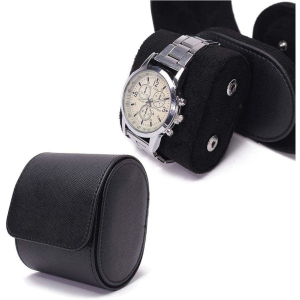 Oppbevaringsboks for skinnklokke: Portable Watch Gift Box Black