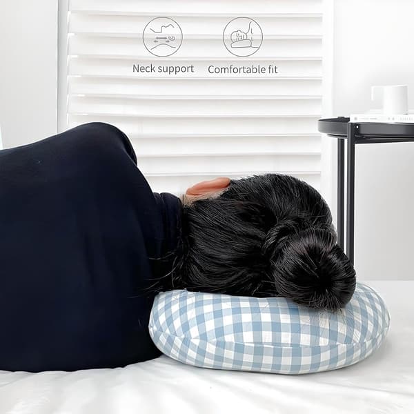 Piercing Pillow - Donut Pillow with Ear Hole - Side Sleeper Pillow - Adjustable Filling - 30 x 30 cm - Piercing Pillow - Side Sleeper Pillow