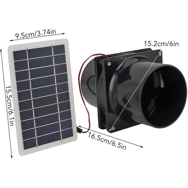 10W Solpanel-driven Avluftfläkt, Avluftfläkt, Solpanel-driven Fläkt för Husdjur, Hönshus, Husvagn, Växthus