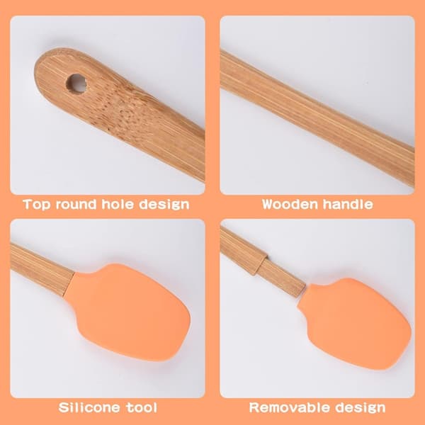 5-piece kitchen utensil set - versatile kitchen tools - silicone and bamboo