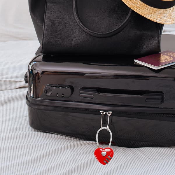 Red Heart Lock, Mini Code Lock, Wire Rope 3-Digit Combination Padlock for Suitcases/Luggage/Backpacks/Jewelry Boxes