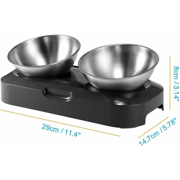Rustfrie hunde- og katteboller, doble boller