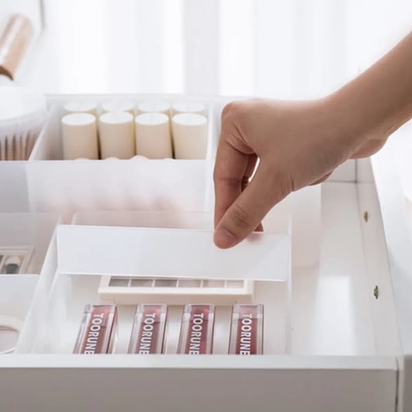 Desktop Cosmetics Organizer, Drawer Organizer, Storage Box Without Lid, Refrigerator Storage Tray, 20x 10x 4cm