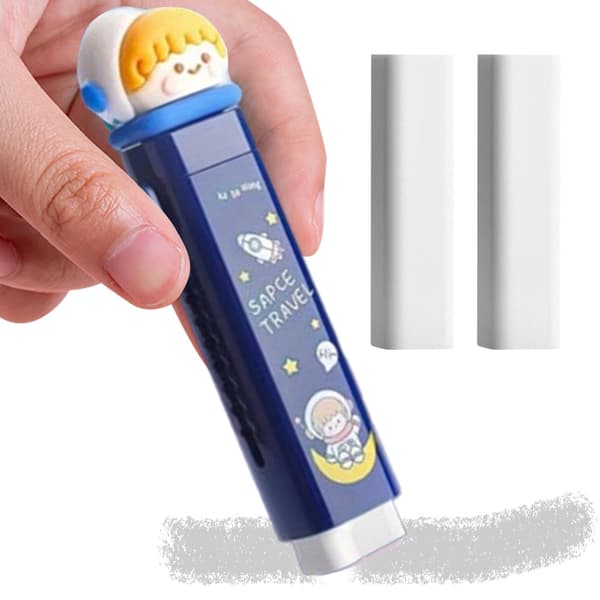 Sliding Erasers, Cute Retractable Erasers, Sliding Erasers for Kids with Replaceable Rubber Cores, Sliding Pen Erasers