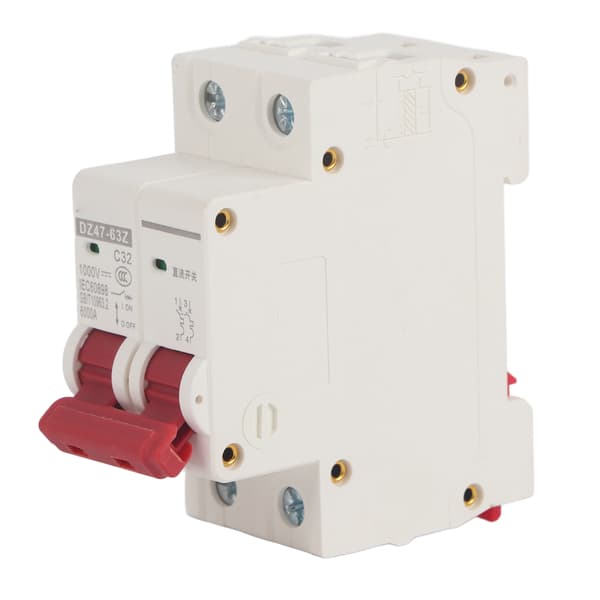 DC Miniatureafbryder 2P Solcelleanlæg Isolator DIN-skinne Montering 1000V 32A DZ47‑63Z C32