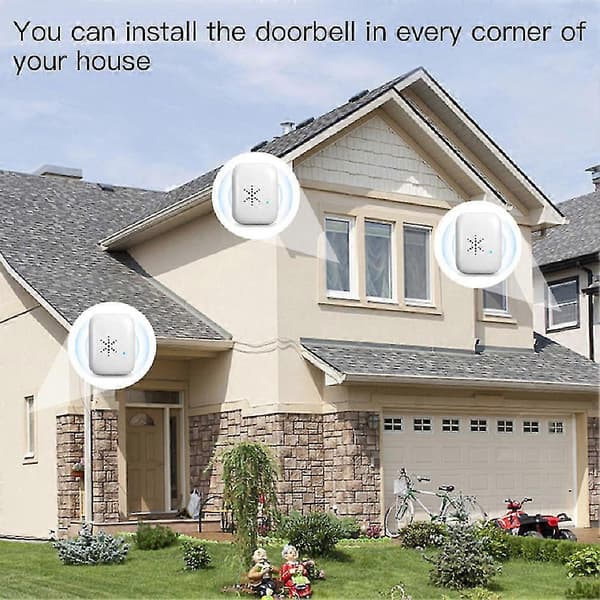 Doorbell Wireless Smart Ring Doorbell Self-Powered Button Rainproof Smart Home Security Alarm (EU)