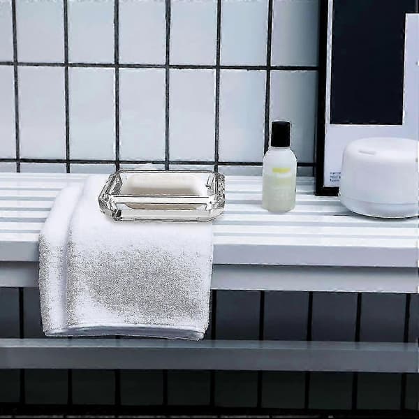 Klar rektangulär tvålrätt för badrum, transparent glashållare