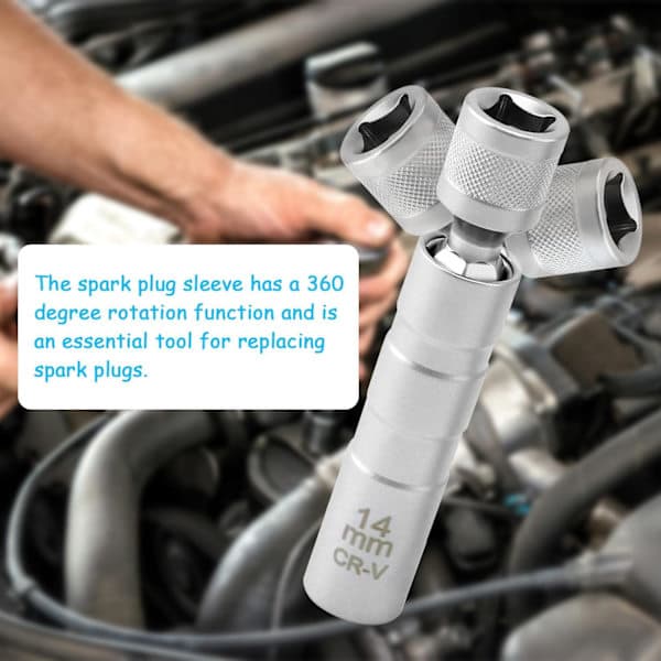 2-pack Magnetic Spark Plug Wrench 16mm/14mm Long, Spark Plug Remover, 3/8\" -10mm Flexible