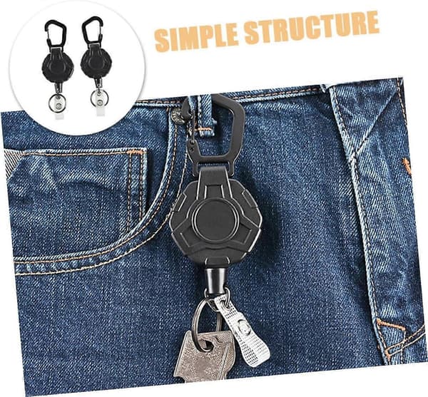 2-pack infällbara nyckelringar elastiska spännen set för camping