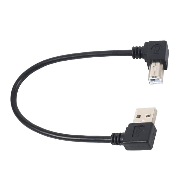 Left Angled USB 2.0 A Male to Left Angled B Male 90 Degree Printer Scanner Cable 20cm