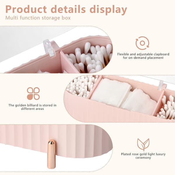Makeup Organizer Opbevaringsbeholder, 3 Rum Badeværelse