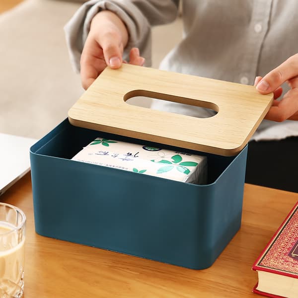 Bambus servietbeholder 20,5 cm blå