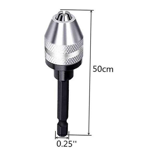 2 pieces 1/4 inch hex key chuck keyless chuck replacement adapter converter drill adapter (0.3mm-3.6mm 0.3mm-6.5mm)