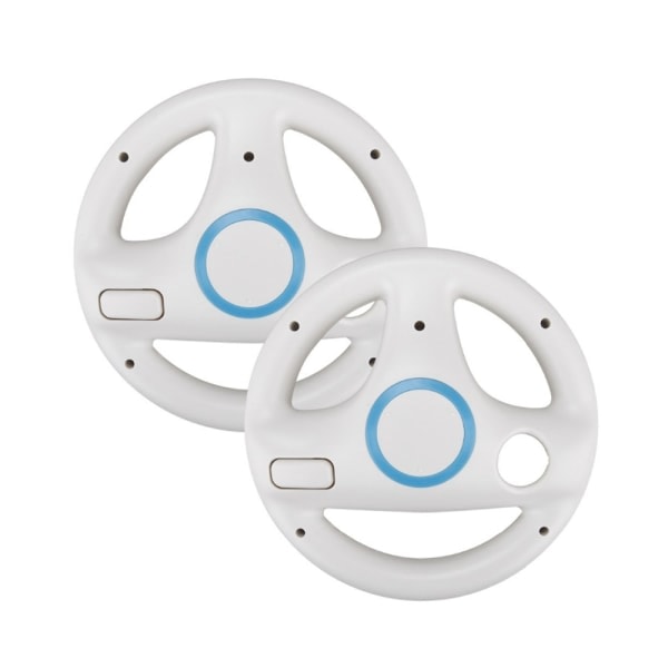 Ratt for Nintendo Wii Motion Plus fjernkontroll (2-pakning) Ideell for Mario Kart Racing-kjørespill, hvit
