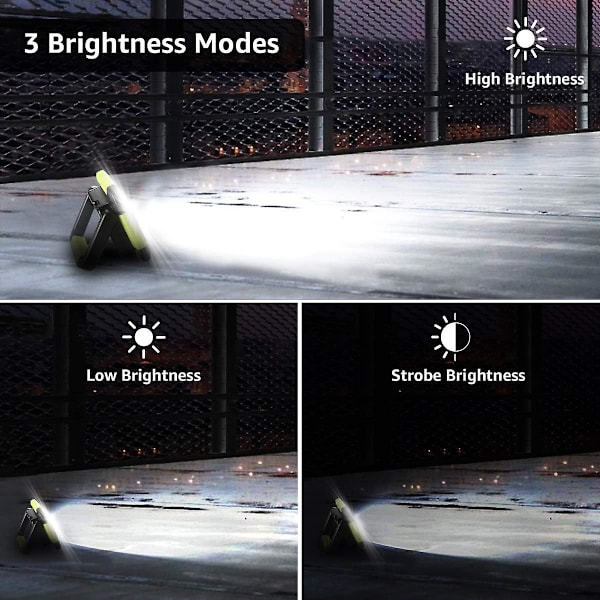 10w 1000lm Bærbar LED-Overlygte, Genopladelig LED-Overlygte, 3 Lysstyrketilstande, Robust Til Camping, DIY, Byggeplads Osv., Kold Hvid