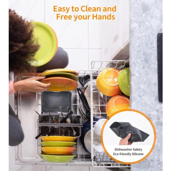 4-osainen lisävarustesetti, Air Fryer silikonimuotti Double Stack XL SL400EU, Foodi Max AF500EU, AF400EU, AF451EU, AF300EU, 7.6 - 10.4 L friteerauskeittimelle, sarja