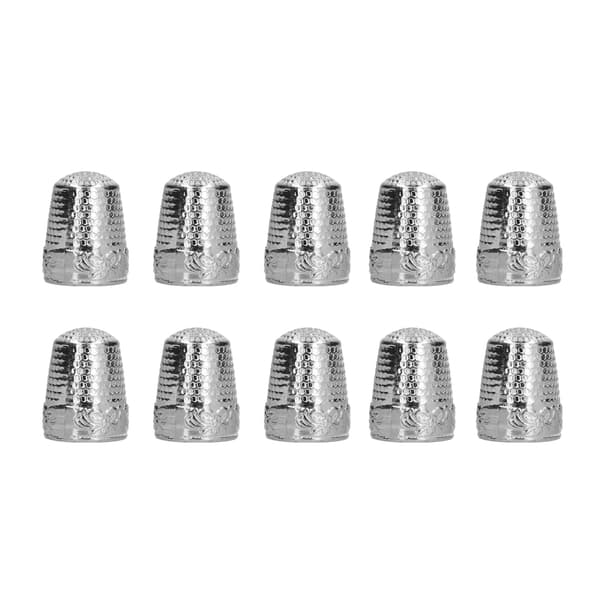 10 Pcs Thimble for Sewing Prevents Needle Slippage Abrasion Resistant Anti-rust Durable Thimble Silver