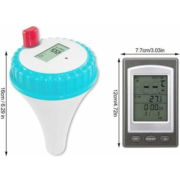 Trådløst termometer, trådløst digitalt termometer til swimmingpool, svømmetermometer, vandmåler, swimmingpool, spa