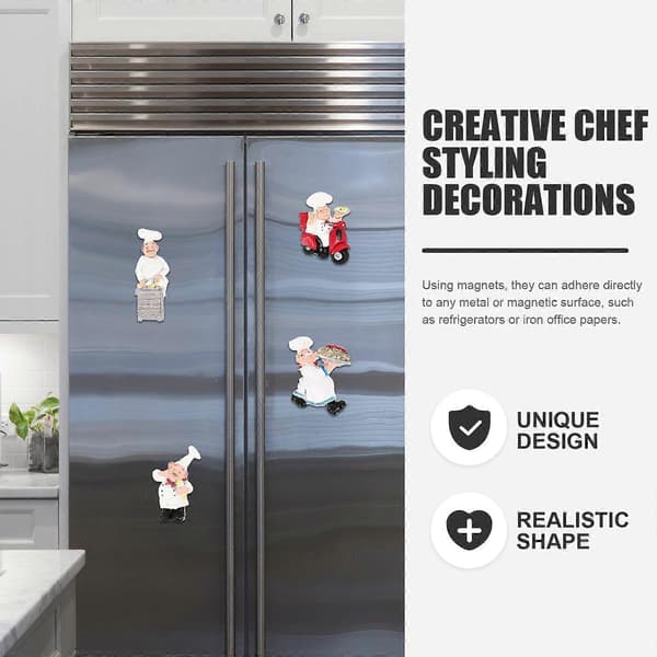 5 Pcs Chef Refrigerator Magnets Cook Magnets Kitchen Fridge Magnets Refrigerator Decorations (Mixed Style)
