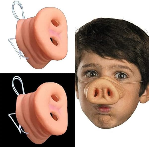2 stycken grisnos, grisdjur maskerad accessoar för hall