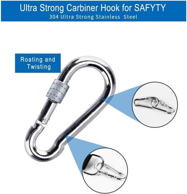 Hammock Mounting Kit with 2 Shoulder Protectors and 2m Cable Compatible with Hammocks Max Load 200 kg