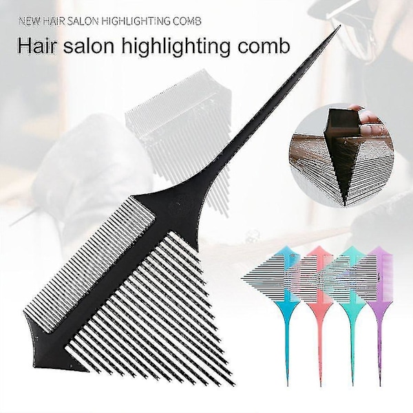 Hair Highlighting Comb Portable Double Sided Pointed Tail Triangle Pick Comb