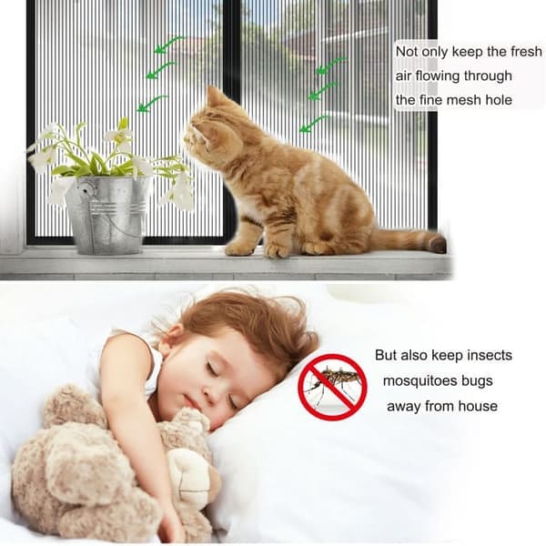 Magnetic Window Mosquito Net – Insect Screen with Self-Closing & Tape