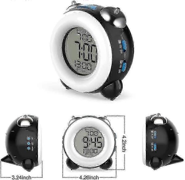 Loud alarm clock for heavy sleepers - Dual alarms with snooze function (Blue edition)