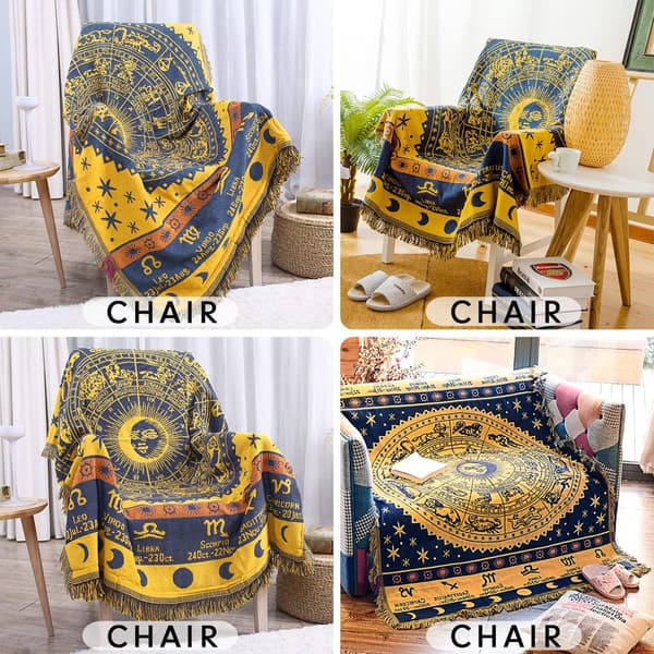 Boho vevd teppe vendbar bomull bohemsk billedvev